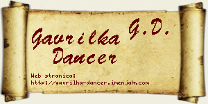 Gavrilka Dancer vizit kartica